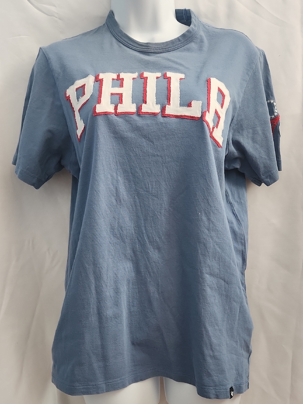 E47 Brand Philadelphia 76ers PHILA Light Blue Short Sleeve Graphic Tee